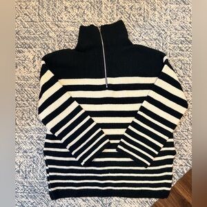H&M Oversized Rib-knit Half-Zip Sweater Large